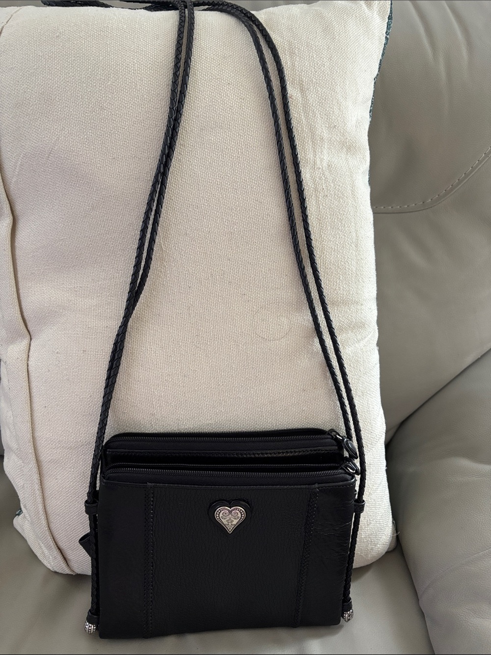 Brighton Black Leather Crossbody